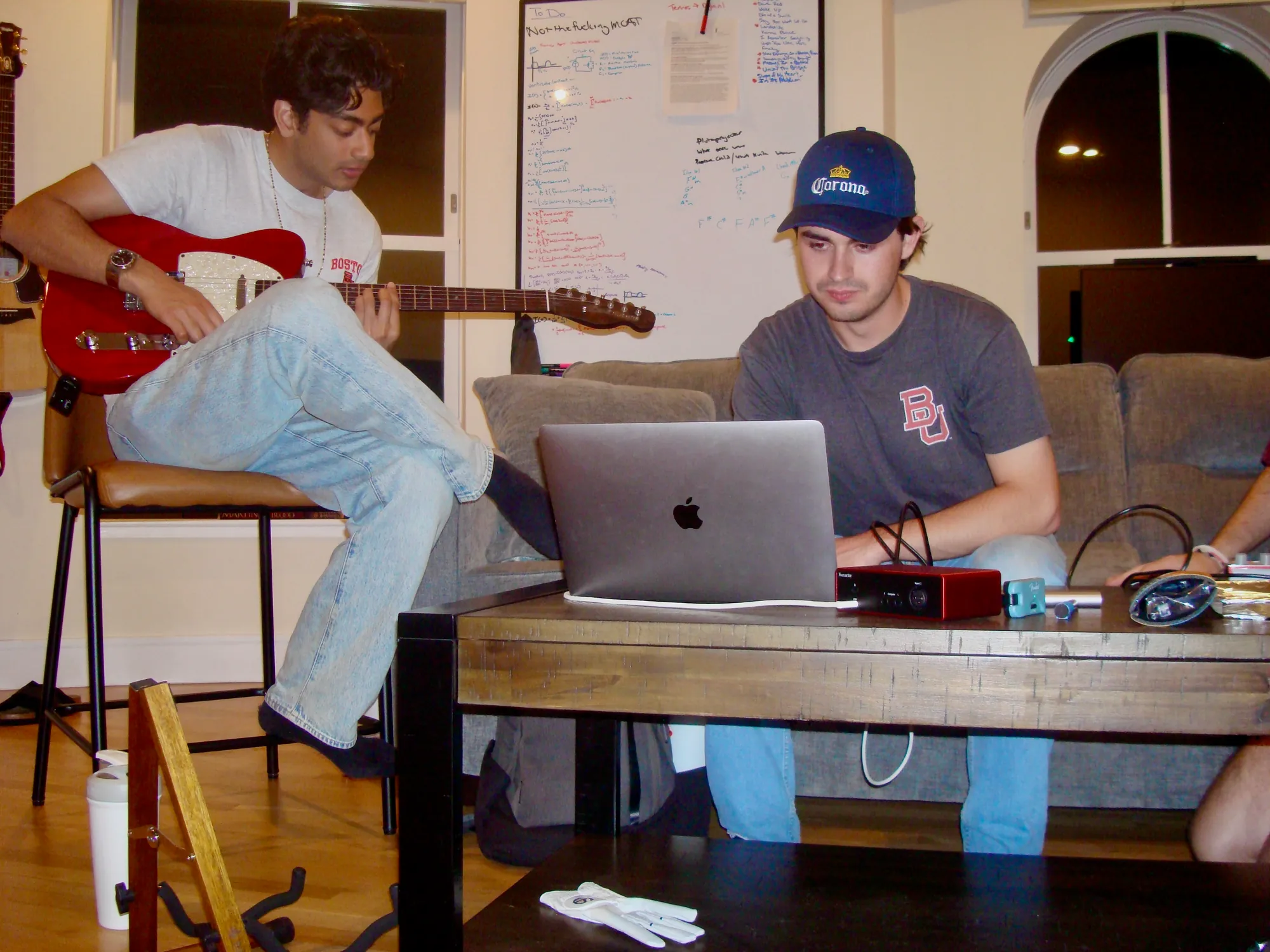 Working on music for Trashboat, photo DSC01511