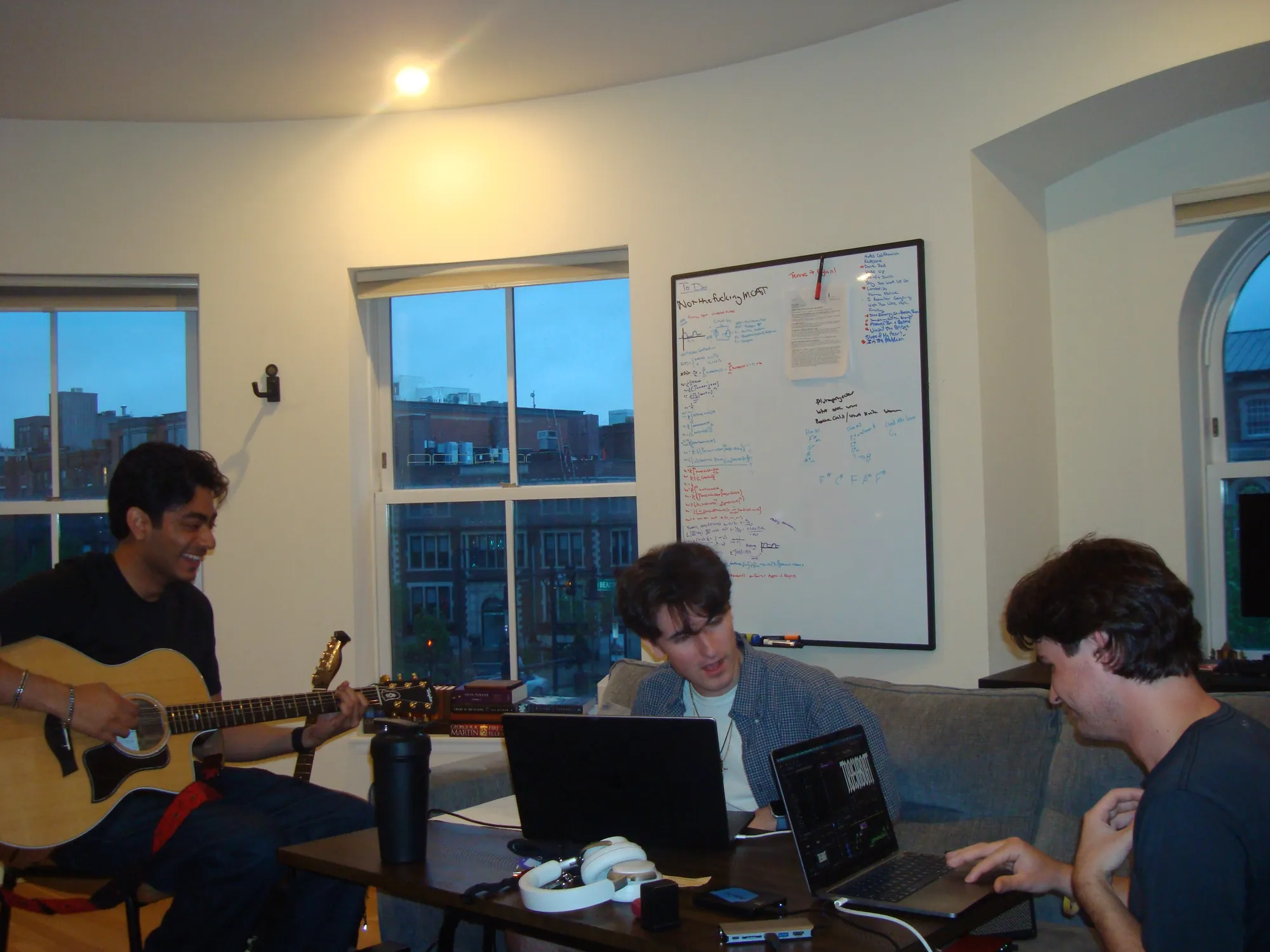 Working on music for Trashboat, photo DSC01536