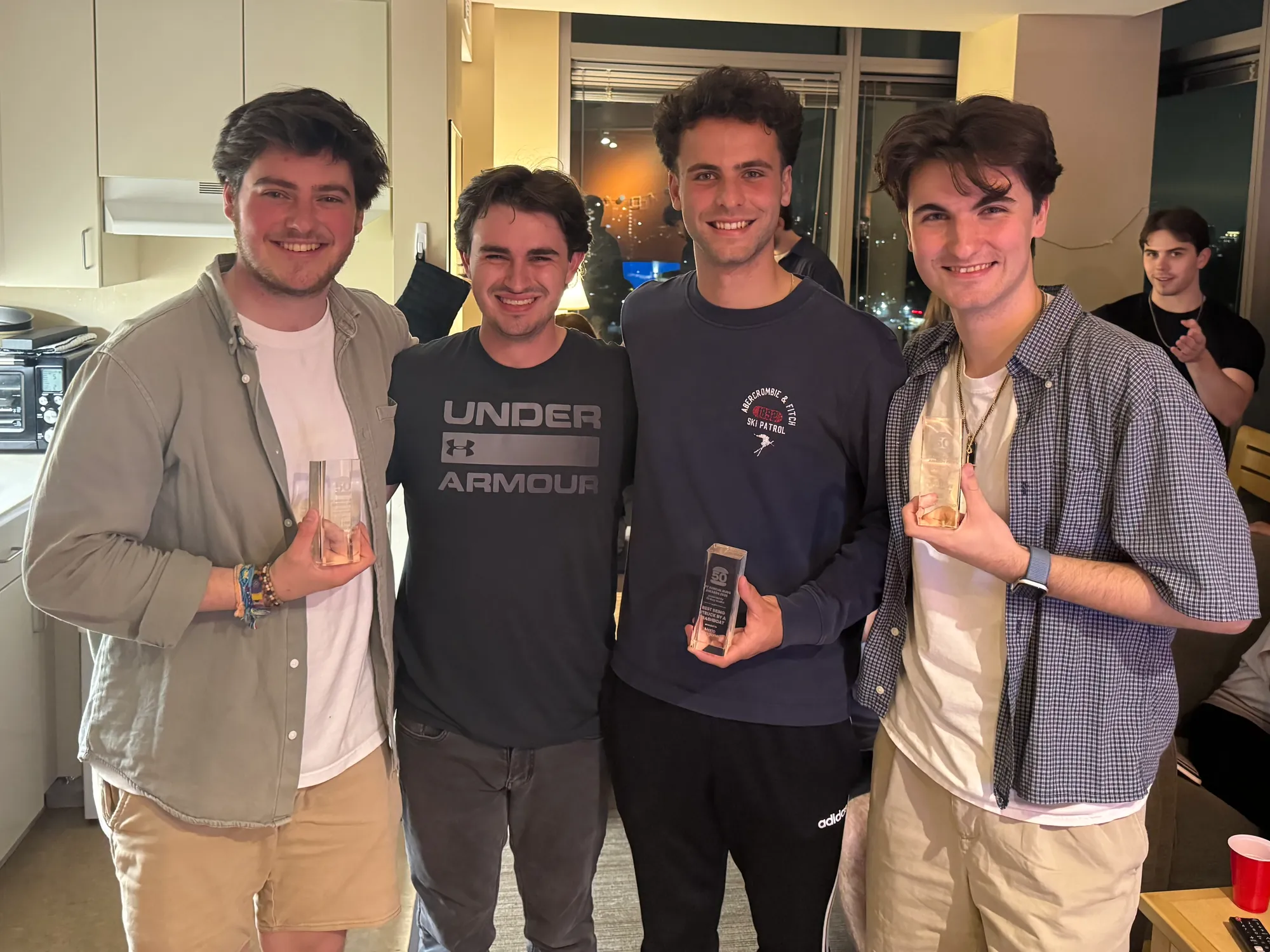 The Trashboat team at the viewing party